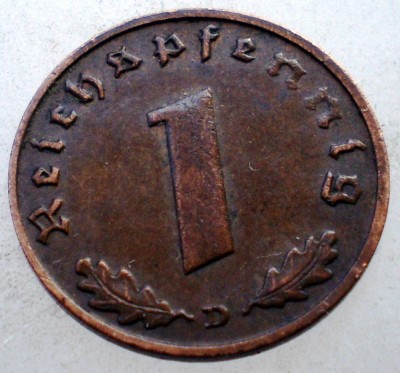 2.567 GERMANIA WWII 1 REICHSPFENNIG 1939 D foto
