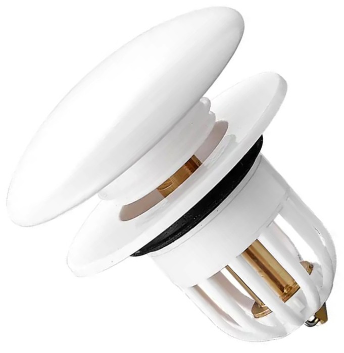 Dop scurgere chiuveta, universal, deschidere cu click, material otel, diametru exterior 66 mm, culoare Alba FAVLine Selection