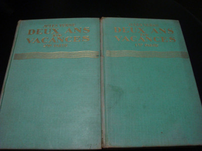 Jules Verne - Deux ans de vacances - 2 volume - ilustratii Henri Faivre - 1934 foto