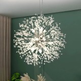 Candelabru Cristal Schonbrunn, 12x G9, Diametru 60cm, Argintiu Lucios, Inaltime Reglabila