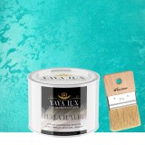 Vopsea Decorativă Perla Luxury Turcoaz Deschis 0,5L cu fulgi perlați&ndash;Pensulă inclusă-Toro Decor
