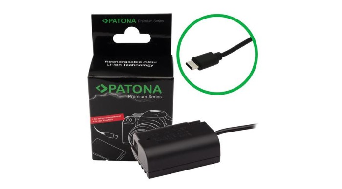 Adaptor de baterie de intrare PATONA Premium USB-C pentru Panasonic DMW-BLK22 DC-S5 G9 GH5 GH5S GH6