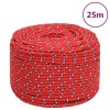 VidaXL Fr&acirc;nghie de barcă, roșu, 8 mm, 25 m, polipropilenă 152395