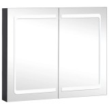 Cumpara ieftin Dulap de baie cu oglinda si LED, 80x12,2x68 cm