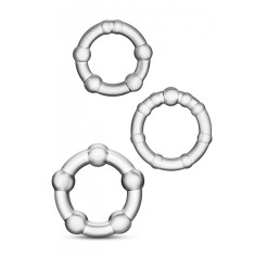 Set 3 Inele Erectie Rock Rings, Transparent