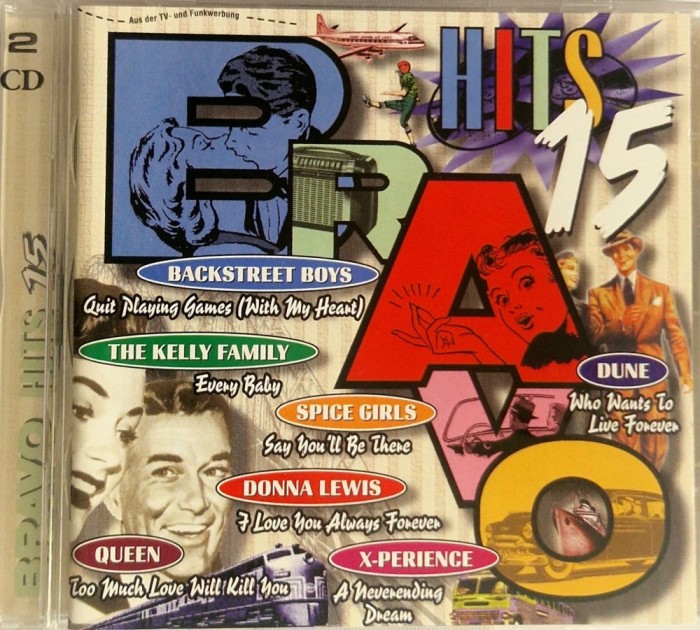Various &lrm;&ndash; Bravo Hits 15 NM / NM dublu cd muzica synth pop euro house pop rock Virgin Europa 1996
