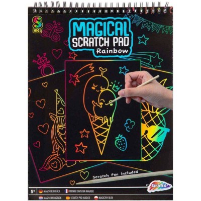Caiet A4 Fise Razuibile Magical Scratch Pad Grafix GR220009 foto