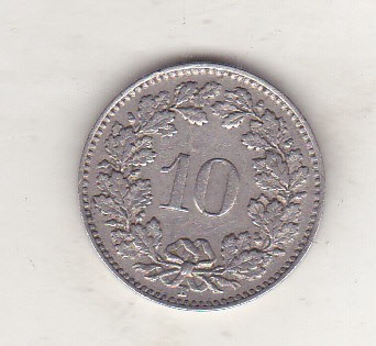 bnk mnd Elvetia 10 rappen 1946 foto