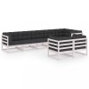 Set mobilier de gradina cu perne, 8 piese, lemn masiv de pin