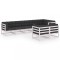 Set mobilier de gradina cu perne, 8 piese, lemn masiv de pin