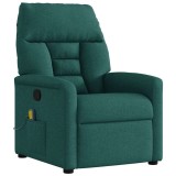 vidaXL Fotoliu de masaj rabatabil, verde &icirc;nchis, material textil 4015558