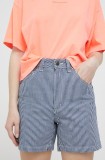 Dickies pantaloni scurti din bumbac culoarea albastru marin, modelator, high waist