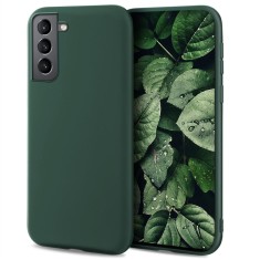 Husa pentru telefon, moozy, pentru samsung galaxy s21, verde inchis, silicon