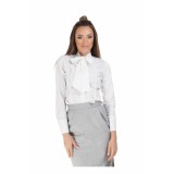 Camasa dama office alba cu funda si dantela