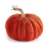 Dovleac decorativ catifea portocalie &Oslash; 15 cm x 13 H