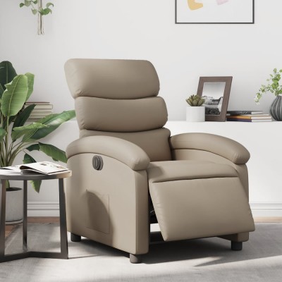 vidaXL Fotoliu rabatabil electric, cappuccino, piele ecologică 3204032 foto