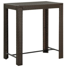 vidaXL Masă de bar de grădină, maro, 100 x 60,5 x 110,5 cm, poliratan 45873