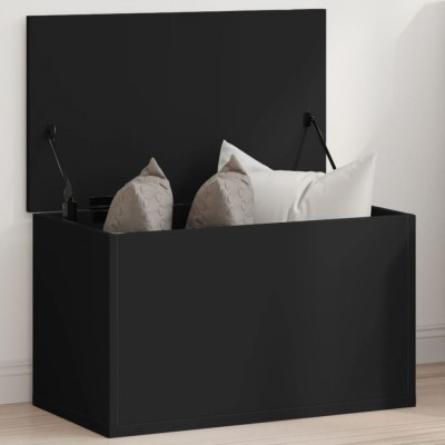 vidaXL Cutie de depozitare, negru, 60x35x35 cm, lemn prelucrat foto