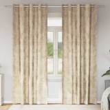 Draperii din catifea Crem Poliester 140 x 225 cm Modern
