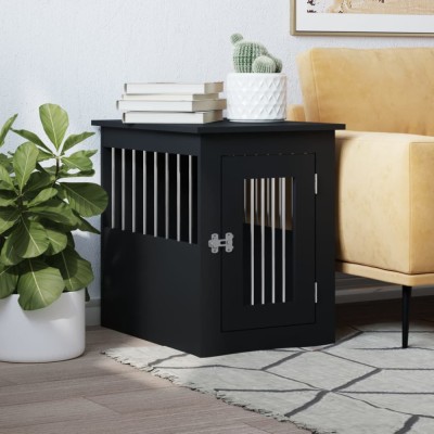 Mobilier tip ladă pentru c&amp;acirc;ini negru 45x62x59 cm lemn prelucrat foto