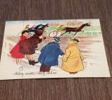 Carte Poștală Umoristică &ndash; Curse de Cai, Ilustrație, Necirculata, Printata