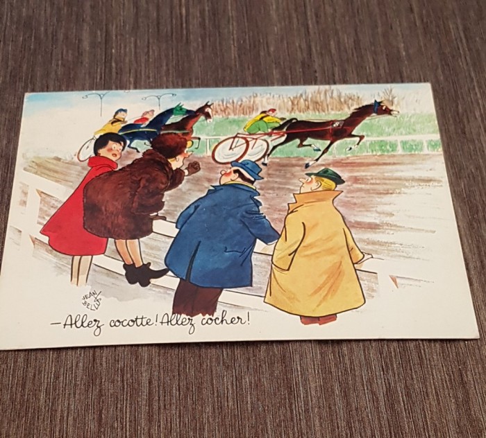 Carte Poștală Umoristică &ndash; Curse de Cai, Ilustrație
