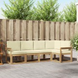 vidaXL Set de canapele de exterior cu pernă 5 pcs Alb și crem 3387619
