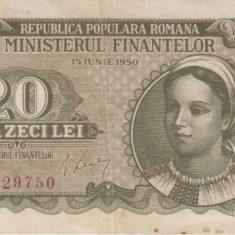 M1 - Bancnota Romania - 20 lei - emisiune 1950