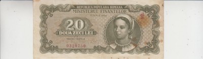 B12 - Bancnota Romania - 20 lei - emisiune 1950 foto