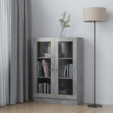 vidaXL Dulap cu vitrină, gri beton, 82,5 x 30,5 x 115 cm, PAL