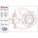 Set discuri frana Volvo S60 1 (384), S80 1 (184), V70 2 (285), Xc70 1 Cross Country (295), punte spate, 288x12, plin perforat, BREMBO
