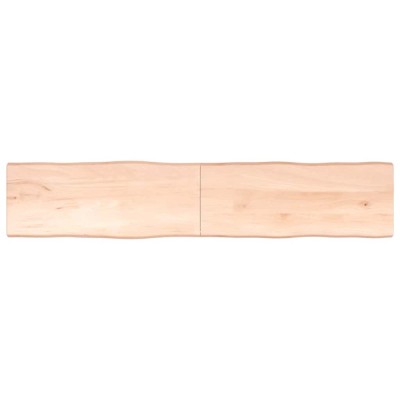 Blat masă 200x40x(2-4) cm lemn stejar netratat contur organic foto