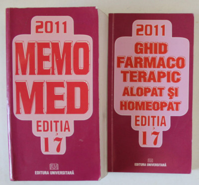 GHID FARMACOTERAPIC ALOPAT SI HOMEOPATIC , EDITIA A 17 - A , VOLUMELE I - II , 2011 foto