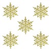 Set Ornamente Brad Crăciun Jumbo, Fulgi, Plastic, Auriu, 10 cm, 5 Bucăți, Oem