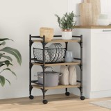 vidaXL Troler de Bucătărie Stejar Artizanal 50 x 35 x 75.5 cm 883016