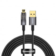 Cablu de Date USB la Lightning 2.4A, 2m Baseus Explorer Auto Power-Off (CATS000501) Negru