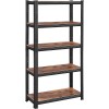 SONGMICS Raft cadru metalic modular pentru depozitare, 5 polite, 150x75x30cm, sarcina 650 kg, maro rustic Household NewTrend