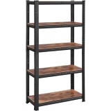 SONGMICS Raft cadru metalic modular pentru depozitare, 5 polite, 150x75x30cm, sarcina 650 kg, maro rustic Household NewTrend