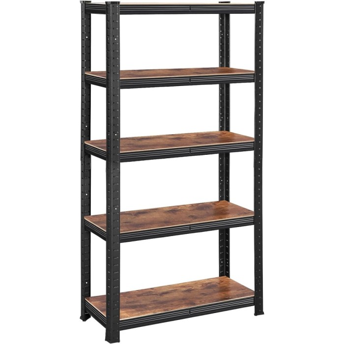 SONGMICS Raft cadru metalic modular pentru depozitare, 5 polite, 150x75x30cm, sarcina 650 kg, maro rustic Household NewTrend