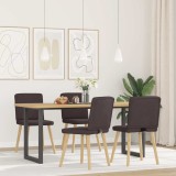 VidaXL Scaune de bucătărie, 4 buc., maro &icirc;nchis, material textil