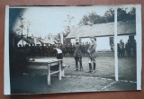 Fotografie tip carte postala, necirculata, colonel Atasnasiu si Lt.colone Serban la unitate, 1929