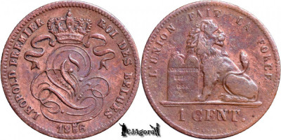 1856, 1 Centime - Leopold I - Regatul Belgiei foto