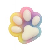 Jucarie antistres squishy, flippy, cu revenire lenta, labuta de pisica pufoasa, 8.5 x 7.5 cm, ambalaj transparent, multicolor alb
