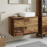 Cumpara ieftin Set de mobilier pentru baie suspendat 2 buc. Lemn vechi