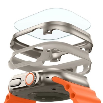 Husa pentru Apple Watch Ultra / Ultra 2 + 2 x Folie - ESR Armorite Protection Set - Titanium foto