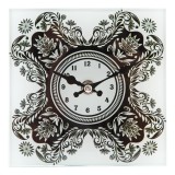 Cumpara ieftin Ceas masa sticla Black White 15x15 cm