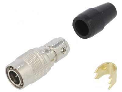 Conector circular HR10 push-pull mufă argintată foto