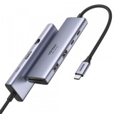 Cumpara ieftin Hub USB-C UGREEN CM498 (15375), 2 x USB-A - 3 x USB-C - 1 x HDMI - 1 x RJ45 - 1 x SD - 1 x microSD, Gri