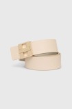HUGO curea de piele cu doua fete femei, culoarea bej, 50522681