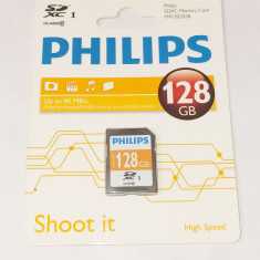 Card memorie SD XC SDXC 128 GB Clasa 10 Philips - sigilat - negru